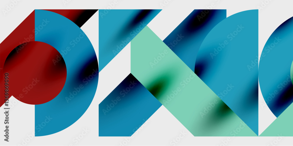 Aufkleber Modern abstract background featuring circles, lines, and triangles in a dynamic geometric composition. Perfect for stylish, tech, or creative-themed designs