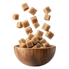 Brown Sugar Cubes on transparent background