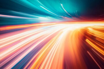 Obraz premium A dynamic urban nightscape capturing the essence of motion and speed.