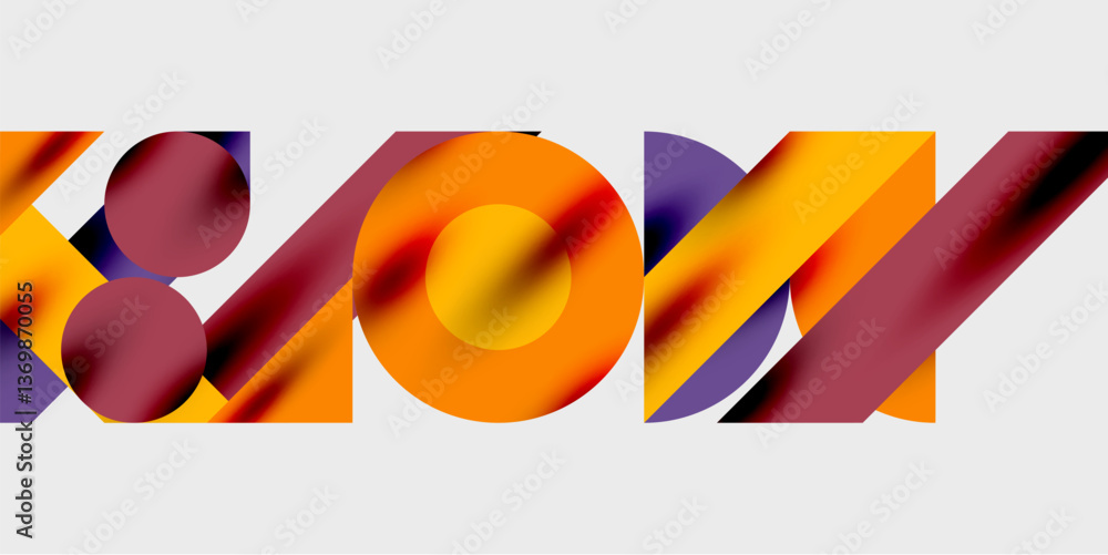 Aufkleber Modern abstract background featuring circles, lines, and triangles in a dynamic geometric composition. Perfect for stylish, tech, or creative-themed designs