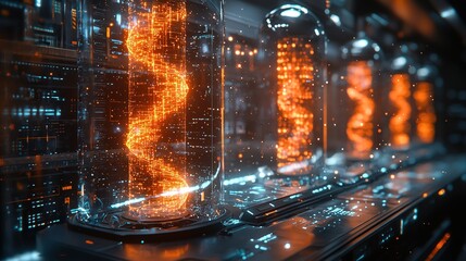 Quantum DNA Helix with Bioluminescent Particles and Futuristic Quantum Circuits