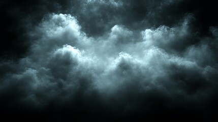 Dark and stormy clouds fill the night sky