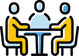 Business Meeting Icon &ndash; Team Collaboration Around a Table