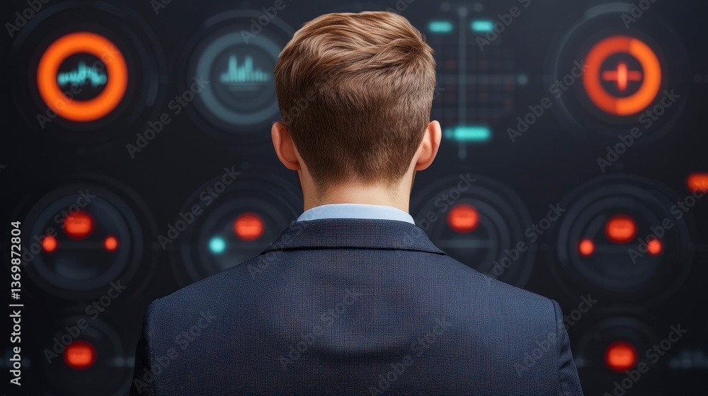 Poster professional supervisor overseeing task delegation in high-tech environment