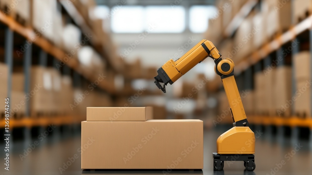 Poster advanced ai robotic arm for self-learning in warehouse inventory management systems