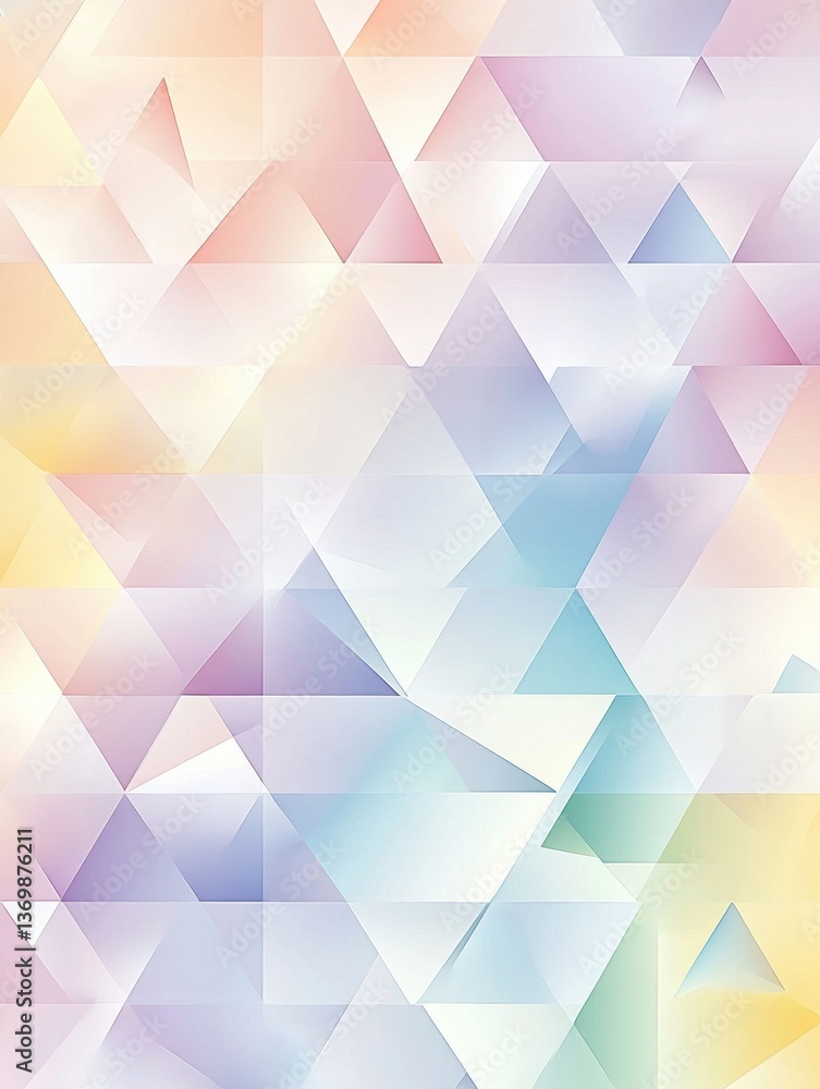 Aufkleber Soft pastel triangles create an elegant abstract pattern with smooth gradients for a dynamic artistic composition