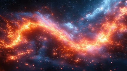 Fototapeta premium Cosmic Fire and Ice: A Celestial Dance of Energy