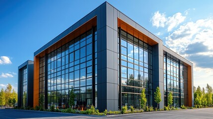 Fototapeta premium Modern Glass Office Building Architectural Design