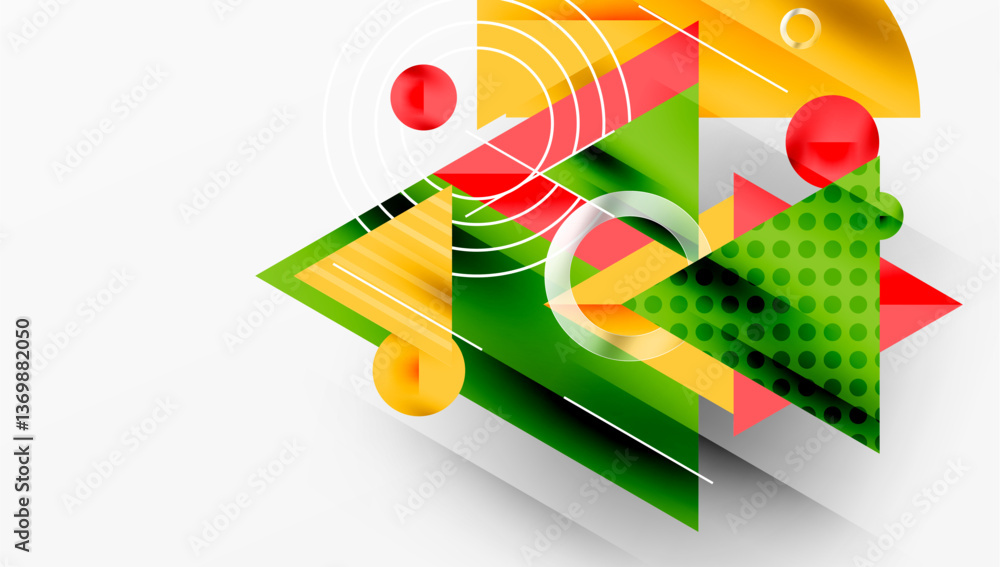 Aufkleber Modern geometric background - overlapping triangles with smooth gradients and semi-transparency