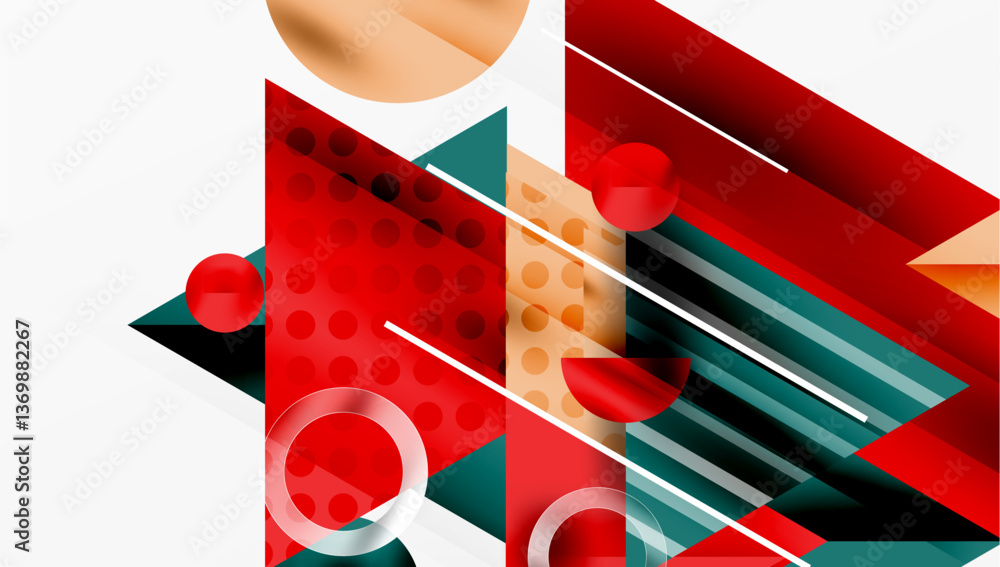 Fototapete modern geometric background - overlapping triangles with smooth gradients and semi-transparency