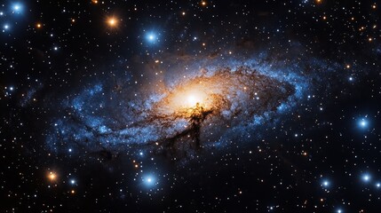 Obraz premium Mesmerizing Spiral Galaxy NGC 5194 in Majestic Cosmos