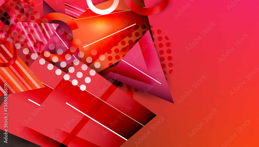 Poster creative triangles and circles composition