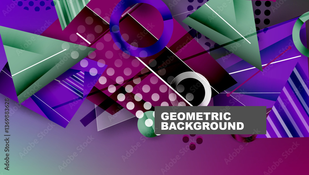 Poster creative triangles and circles composition