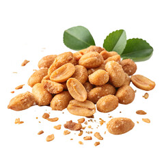 Roasted Peanut Pieces High-Quality, Crunchy Delicious isolated on white background