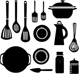 set of kitchen utensils