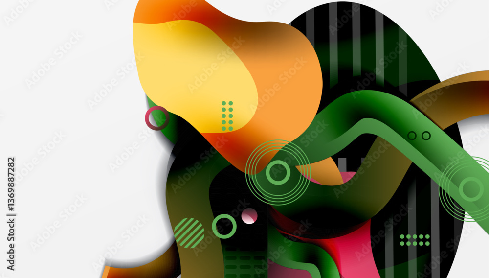 Aufkleber Vibrant abstract background overlapping shapes