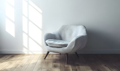 Modern Interior Living Room with Scandinavian Design and Natural Lighting 3D Render