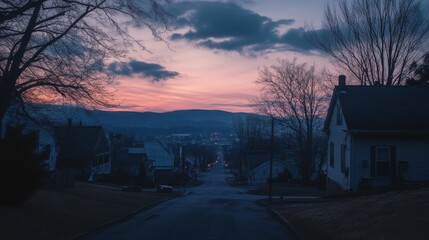 A peaceful dusk settled over the quiet town