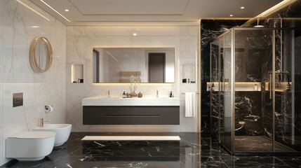 Luxurious modern bathroom interior