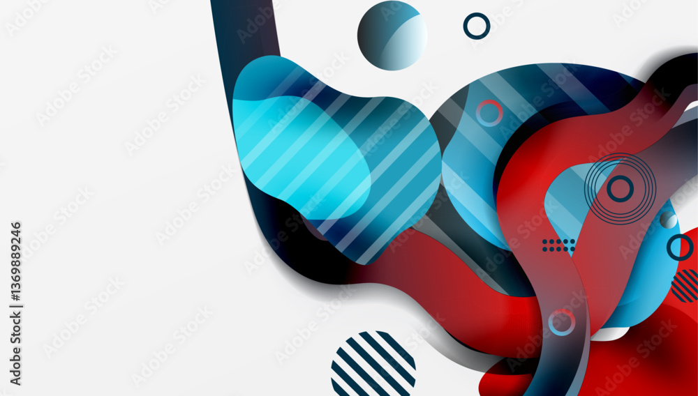 Aufkleber Abstract liquid shapes and lines background