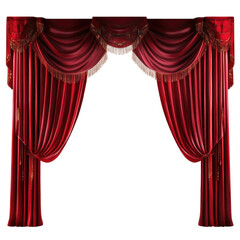 Red Stage Curtains on transparent background