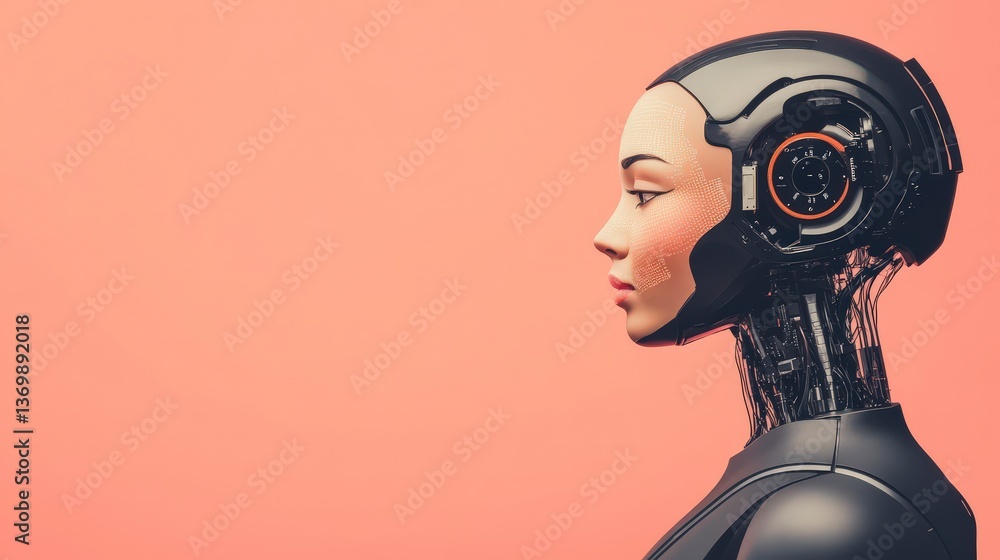 Poster modern artificial intelligence banking assistant displaying elegant design and technology integratio
