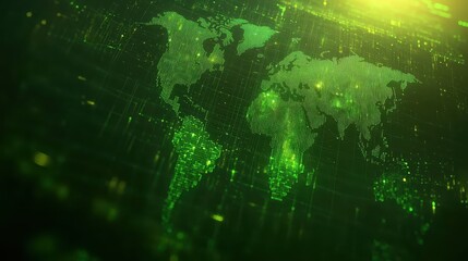 Vibrant green and gold stock data spiraling into a holographic charging bear downtrend