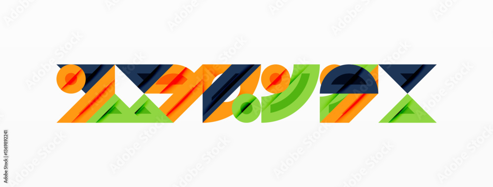 Wall mural abstract geometric background with shapes, featuring circular and rounded elements. bold contrast, s
