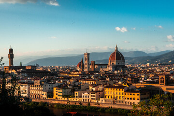 Obraz premium vista aerea di Firenze da Piazzale Michelangelo in giornata soleggiata