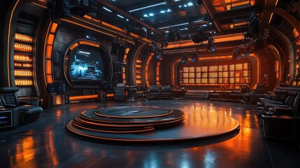 Futuristic Studio Stage: A Cyberpunk Set Design