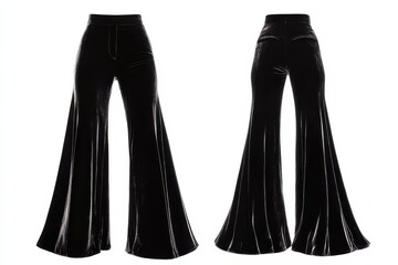 Wide leg black flared pants designed for elegance, showcasing unique style and comfort perfect for various occasions and settings