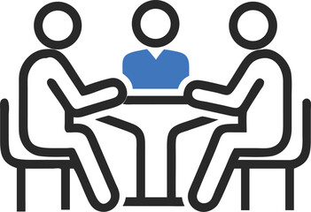Fototapeta premium Business Meeting Icon – Team Collaboration Around a Table