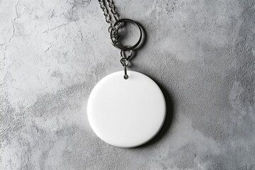 Blank round ceramic keychain