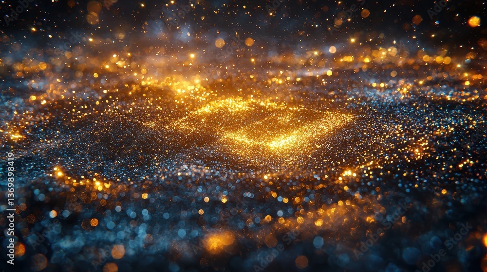 Poster stunning abstract background with glowing particles in motion