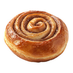 Fototapeta premium Delicious Cinnamon Roll with Glazed Surface on Transparent Background