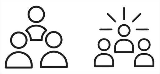 Collaboration and leadership icons illustrating teamwork dynamics.