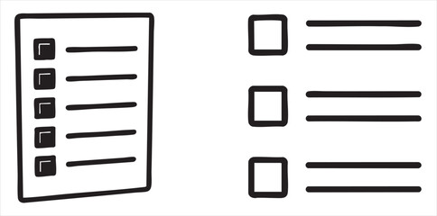 Checklist graphic with boxes for tasks or items to complete.