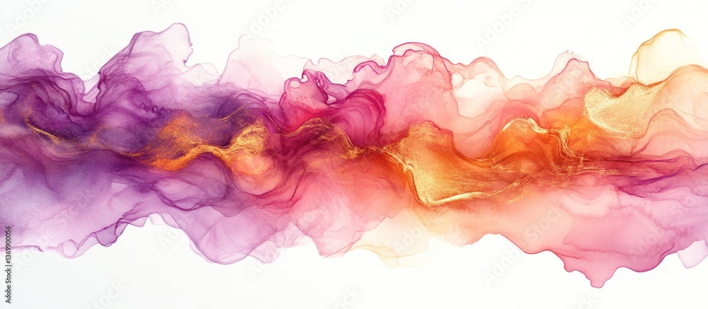 Poster abstract colorful ink cloudscape; design element