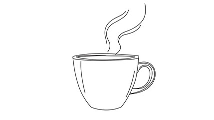 A cup of coffee with steam rising from it