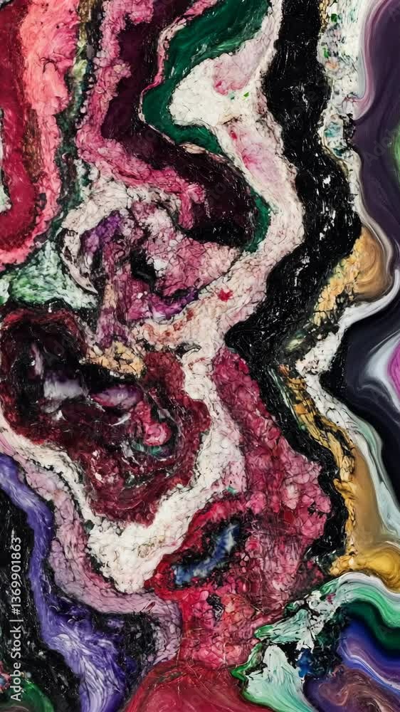 Poster colorful abstract art showcasing vibrant swirls and textures in a dynamic composition