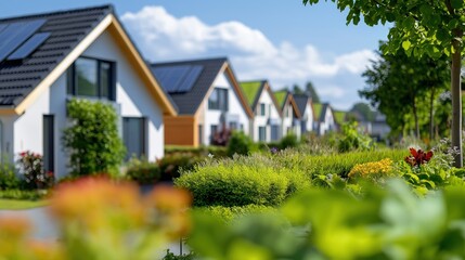 Modern Suburban Homes with Lush Landscaping