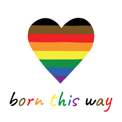 Colorful heart shape Gay pride flag Happy pride day LGBTQIA community Pride Month Vector hand drawn doodle for posters, stickers, logo, cards