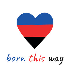 Colorful heart shape Polyamory pride flag Happy pride day LGBTQIA community Pride Month Vector hand drawn doodle for posters, stickers, logo, cards