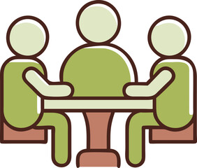 Business Meeting Icon – Team Collaboration Around a Table