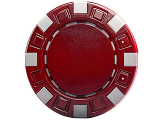 Elegant red poker chip with detailed design