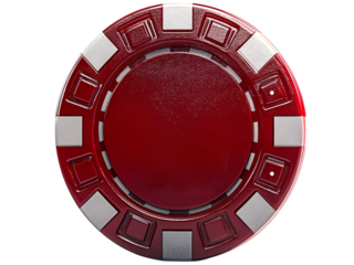 Elegant red poker chip with detailed design
