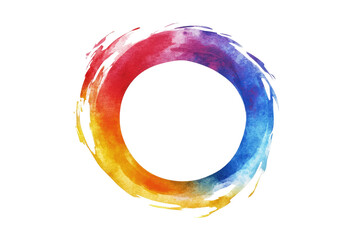 Colorful Watercolor Circles on transparent background