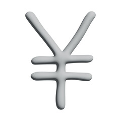 Obraz premium 3d yen currency symbol. Single element for design