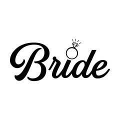 Bride svg cut file. Isolated vector illustration.