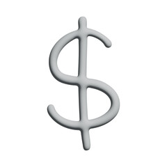 3d dollar currency symbol. Single element for design